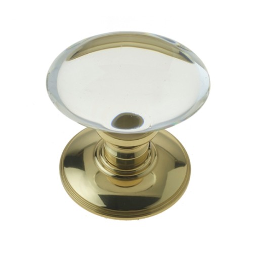 OVAL GLASS MORTICE DOOR KNOB ON CONCEALED ROSE